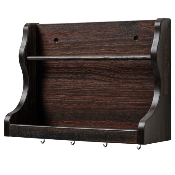 IKEA | Wall Decor | Ikea Levla Wall Shelf Organizer Whooks Solid Pine ...